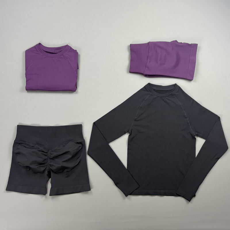 Compression Shorts Athletes - Dwuczęściowy Zestaw Gimnastyczny Damski Bluzka z
