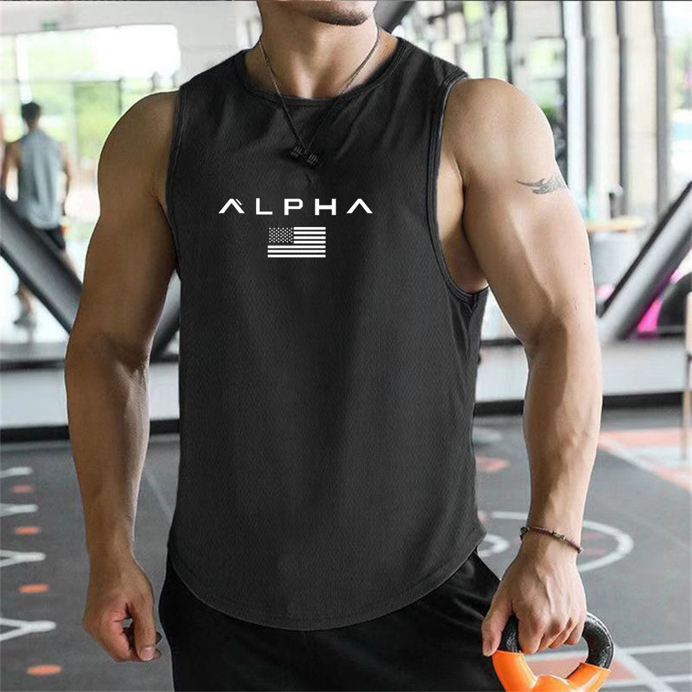 Undershirt Crew Neck - Męska koszulka sportowa z nadrukiem, z