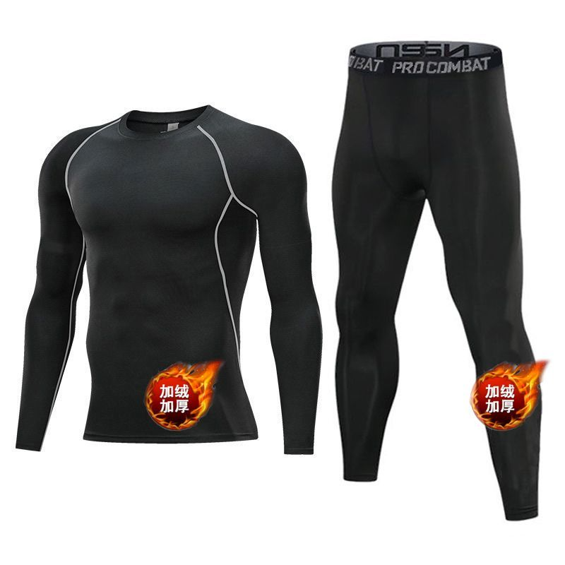 Compression Long Pant - Męski komplet termoaktywny z polarową podszewką:
