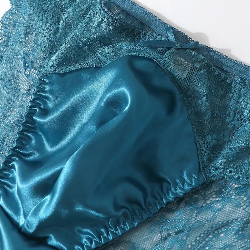 Pouch Boxer Pouch - Seksowne męskie slipy z prześwitującej koronki,
