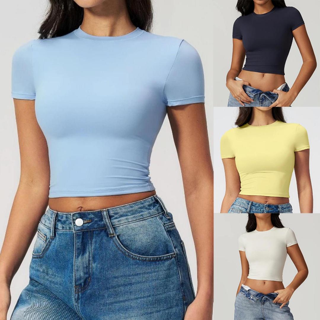 T Shirt Tight Fit - Damska obcisła koszulka sportowa szybkoschnąca z