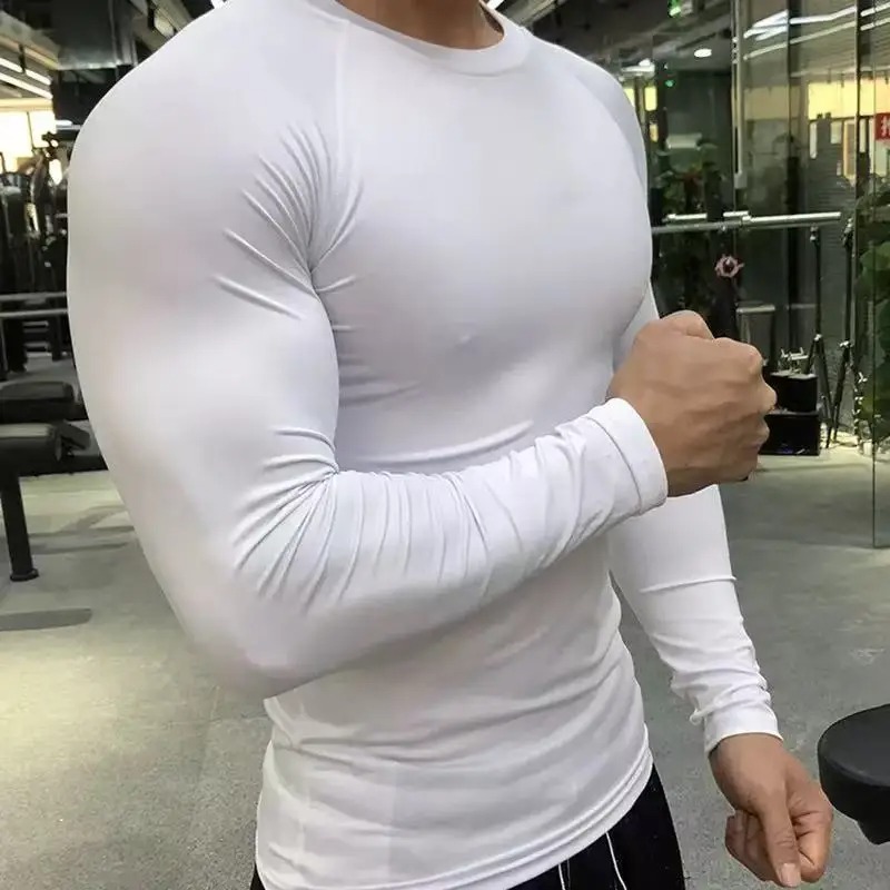 T Shirt Tight Fit - Męska koszulka sportowa szybkoschnąca do kulturystyki