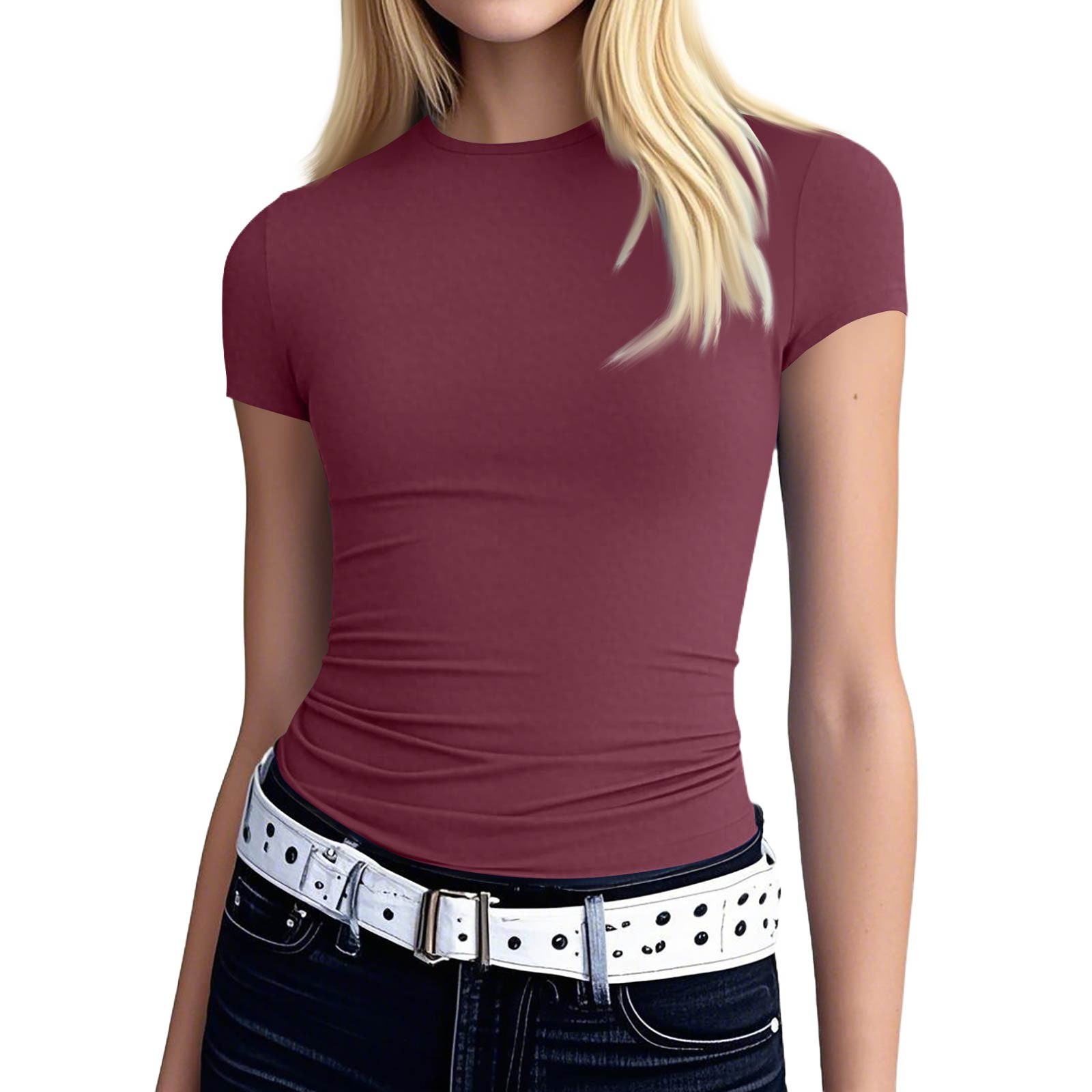 Kobiety Sexy Slim Fit Tops Sho – T Shirt Tight Fit recenzja i cena
